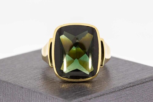 Toermalijn ring 14 karaat goud - 20,5 mm