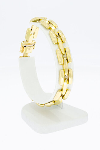 14 Karaat geel gouden schakelarmband - 19,7 cm