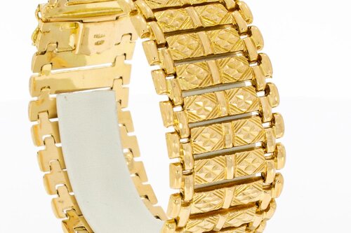 18 Karaat gouden brede armband - 18,8 cm