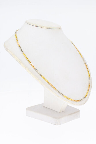 18 Karaat tricolor Valkoogketting - 59,8 cm