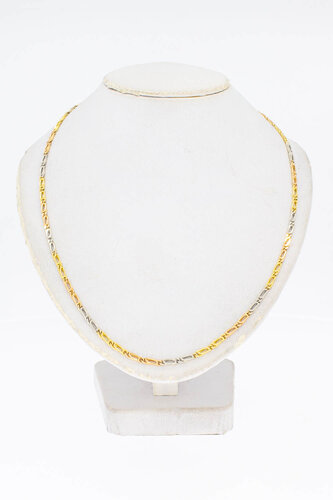 18 Karaat tricolor Valkoogketting - 59,8 cm