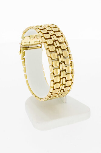 14 Karaat gouden brede armband - 17,3 cm