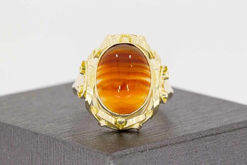 14 karaat Carneool ring goud - 18,4 mm