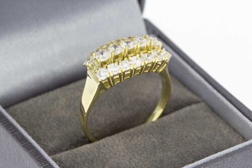 14 Karaat ring met Zirkonia - 19,9 mm