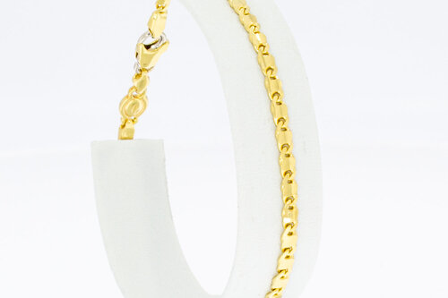 18 Karaat Valkoog schakelarmband - 19,5 cm