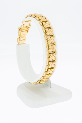 Brede schakelarmband 18 Karaat goud - 19,1 cm