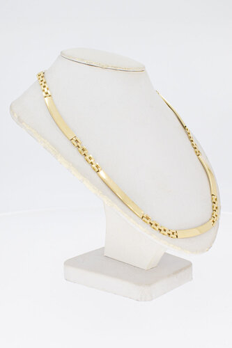 14 Karaat gouden Staafjes ketting - 45,5 cm