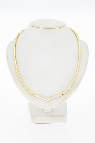 14 Karaat goud edelsteenketting - 48 cm