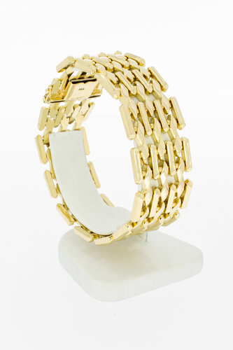 14 karaat Brede Staafjes armband - 19,4 cm