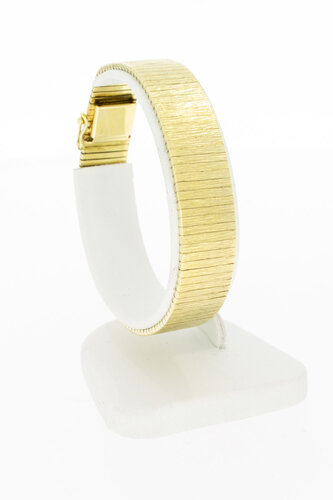14 karaat brede schakelarmband - 18,5 cm