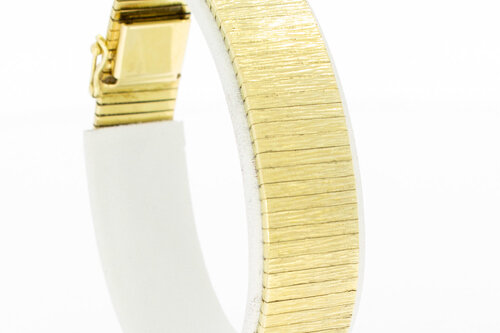 14 karaat brede schakelarmband - 18,5 cm