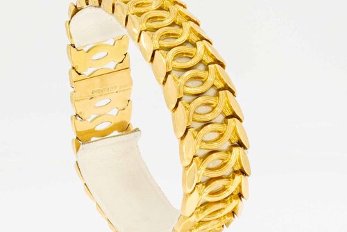 Brede Vintage armband 18 karaat goud - 19,1 cm