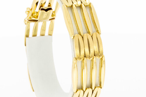 18 Karaat brede Staafjes armband - 20,1 cm