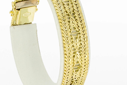 14 Karaat gevlochten dames armband - 17,6 cm