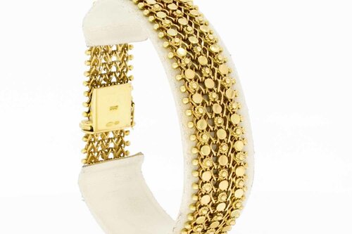 Gevlochten 14 Karaat  dames armband - 19,3 cm