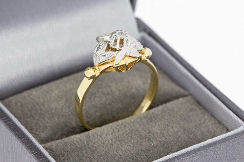 14 Karaat gouden diamant ring - 18 mm