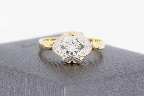 14 Karaat gouden diamant ring - 18 mm