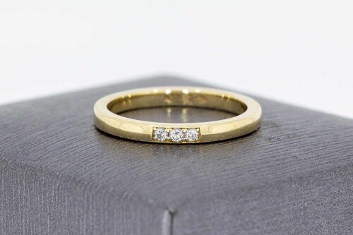 14 Karaat gouden Diamant Aanschuifring - 16,5 mm