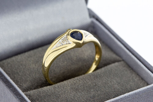 14 karaat gouden edelsteen ring - 19,2 mm