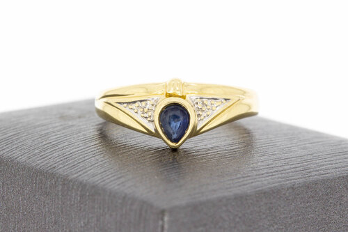 14 karaat gouden edelsteen ring - 19,2 mm