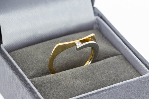 18 karaat goud diamant Slagring - 15,8 mm