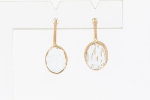 14 karaat gouden Aquamarijn hanger - 1,8 cm