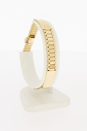 Plaatjes herenarmband 14 karaat goud - 20,8 cm