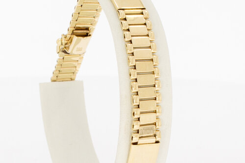 Plaatjes herenarmband 14 karaat goud - 20,8 cm
