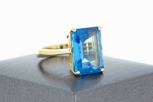 Gouden ring met topaas 18 karaat - 17,3 mm
