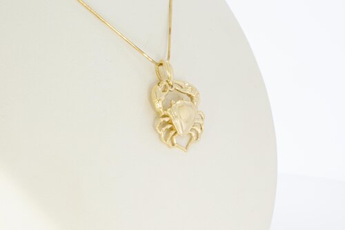 Gouden krab hanger 14 karaat - 3 cm