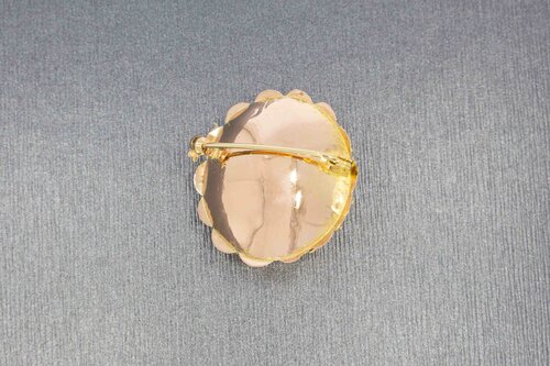 Vintage gouden broche met granaat 14 karaat - 3,3 cm