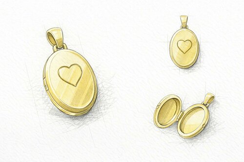 Gouden herinneringshanger op maat laten maken