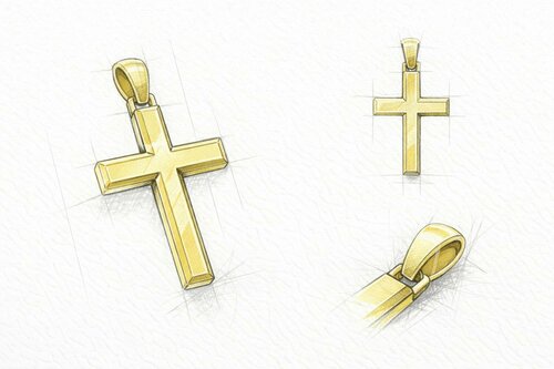 Gouden kruis hanger laten maken