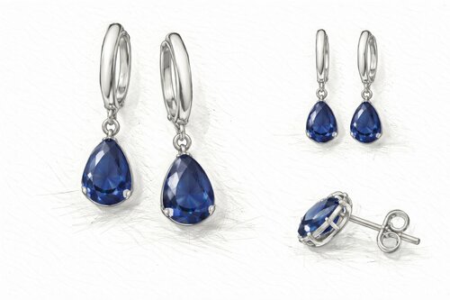 Gouden oorhangers met blauwe saffier laten maken