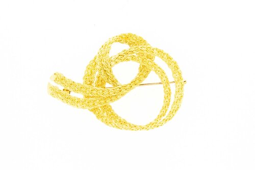 Gouden broche 18 karaat gevlochten - 49 mm