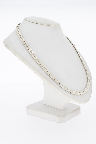 Zilveren gourmet collier 925 gewalst - 42,5 cm