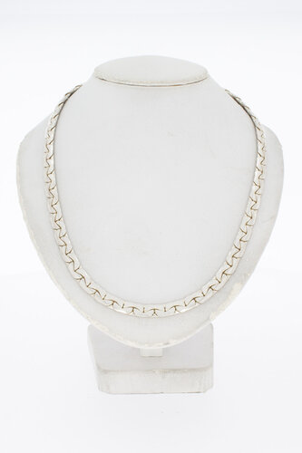 Zilveren gourmet collier 925 gewalst - 42,5 cm