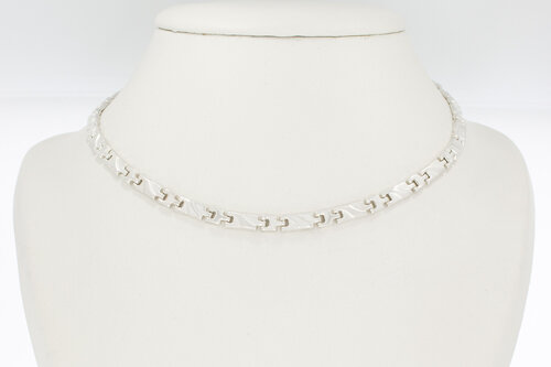 Zilveren schakelcollier 925 dames - 42,5 cm