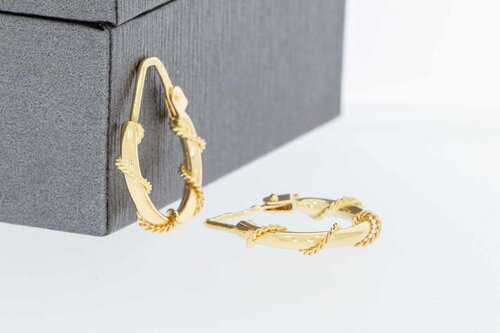 Gouden koord creolen 18 karaat - 1,4 cm