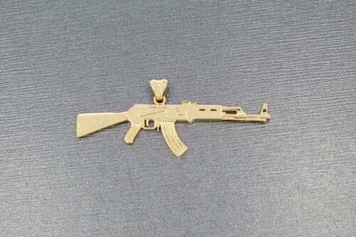 Gouden AK47 kettinghanger 14 karaat - 4,7 cm