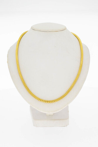 Gouden slangenketting 18 karaat gevlochten - 71,5 cm