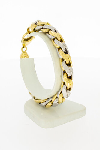 Gouden vossenstaart armband 18 karaat bicolor - 21,2 cm