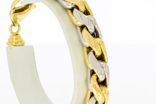 Gouden vossenstaart armband 18 karaat bicolor - 21,2 cm