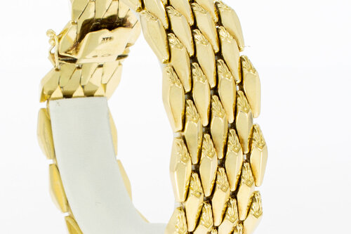 Gouden brede vintage armband 14 karaat - 19,9 cm