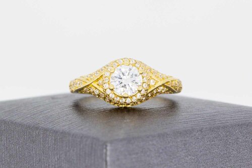 Gouden zirkonia ring 18 karaat markies - 18 mm
