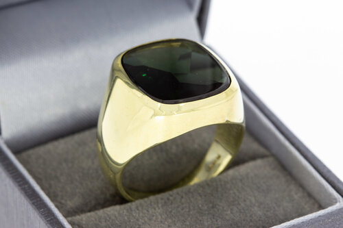 Gouden statement ring 14 karaat met toermalijn - 20,5 mm