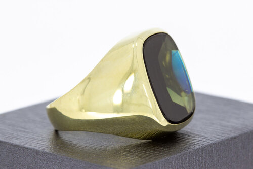 Gouden statement ring 14 karaat met toermalijn - 20,5 mm