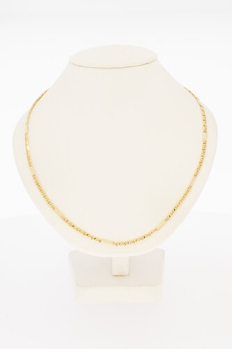 14 karaat geelgouden plaatjesketting  50 cm