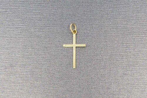 14 karaat geelgouden kruishanger  1,7 cm