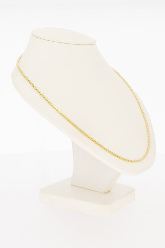 14 karaat gouden ketting met dubbel eindstuk  60,7 cm